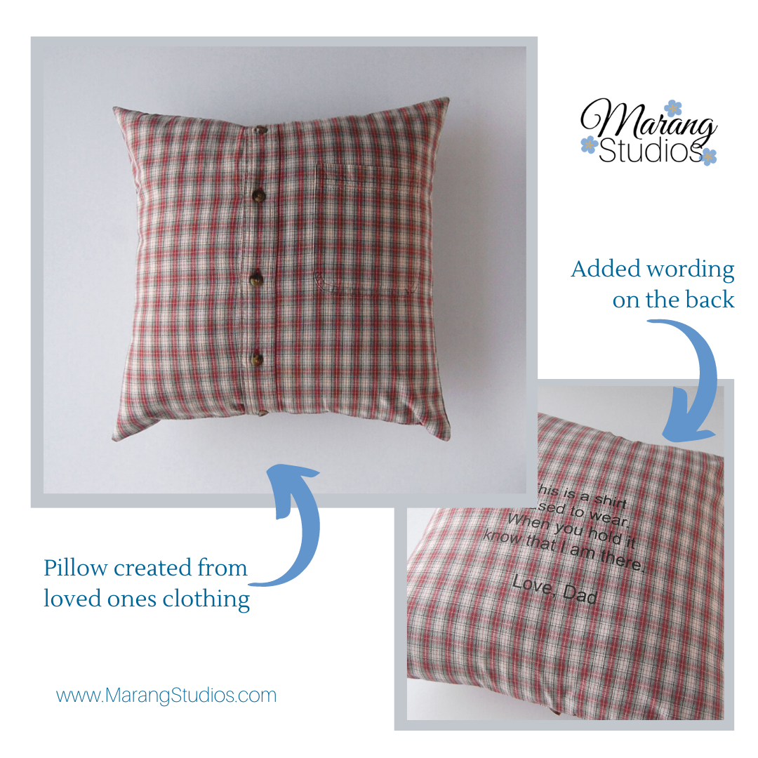 Pillow made out sales of grandpa's shirt